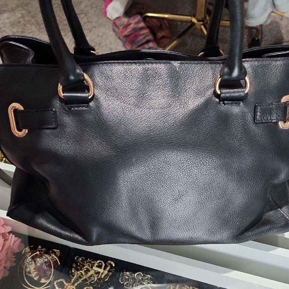 Michael Kors Black Satchel with Gold Accents - Picture 3 of 5
